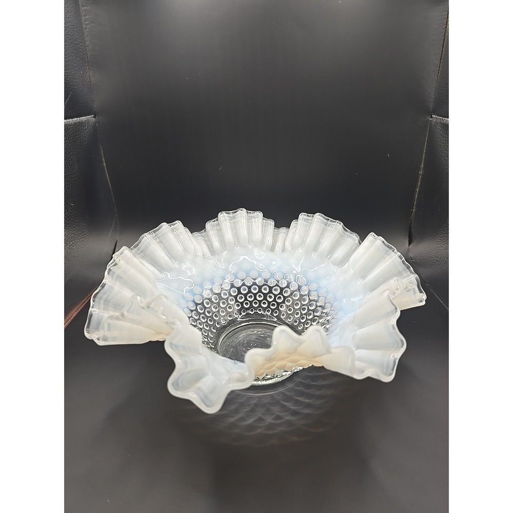Vintage‎ Fenton Opalescent Hobnail Ruffled Bowl
